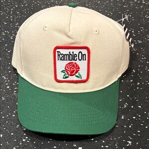 Ramble on Cream and Green Baseball Cap